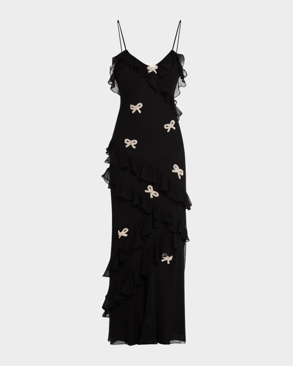 Rialto Crystal Bow-Embellished Maxi Dress